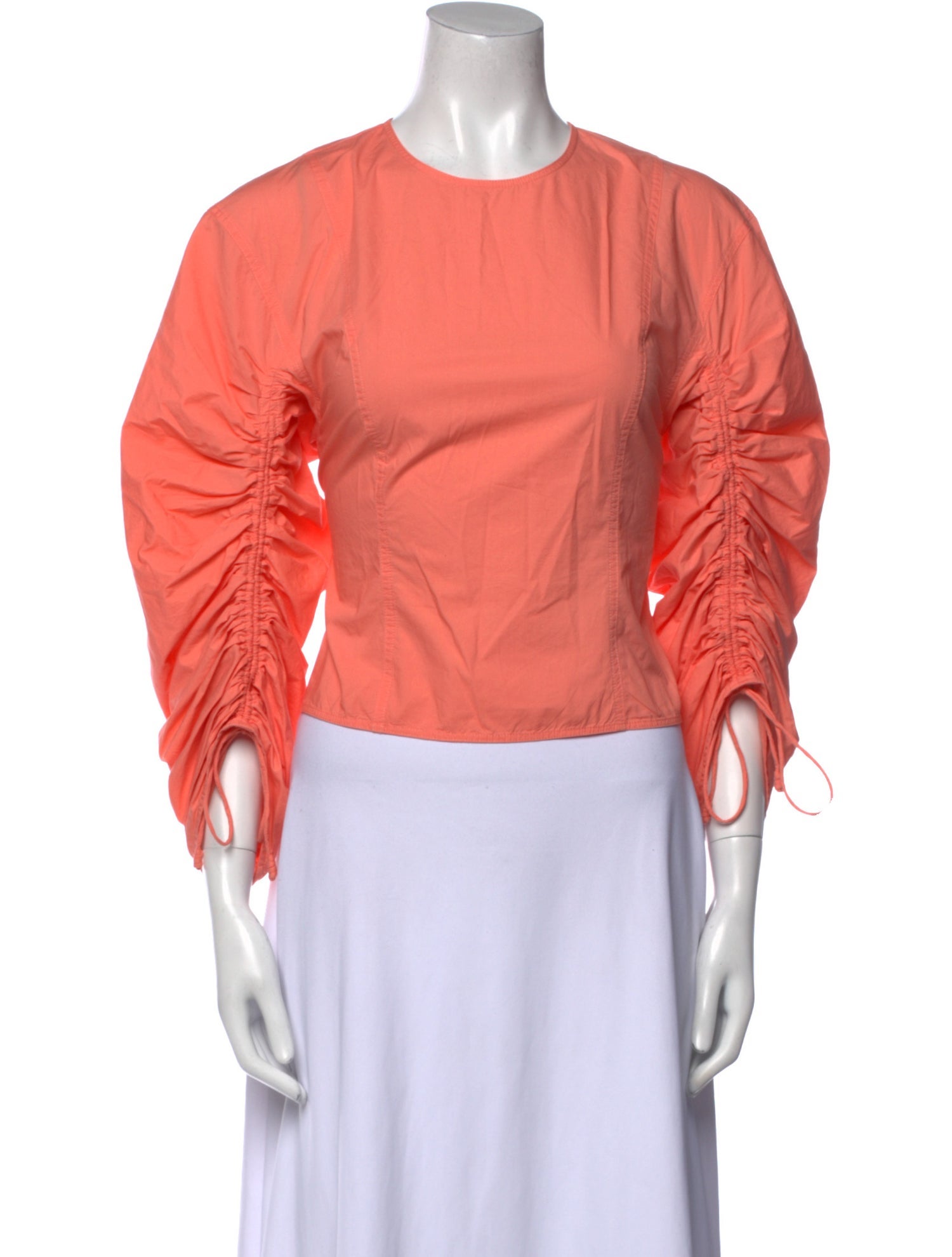 Ulla Johnson Crew Neck Three-Quarter Sleeve Crop Top